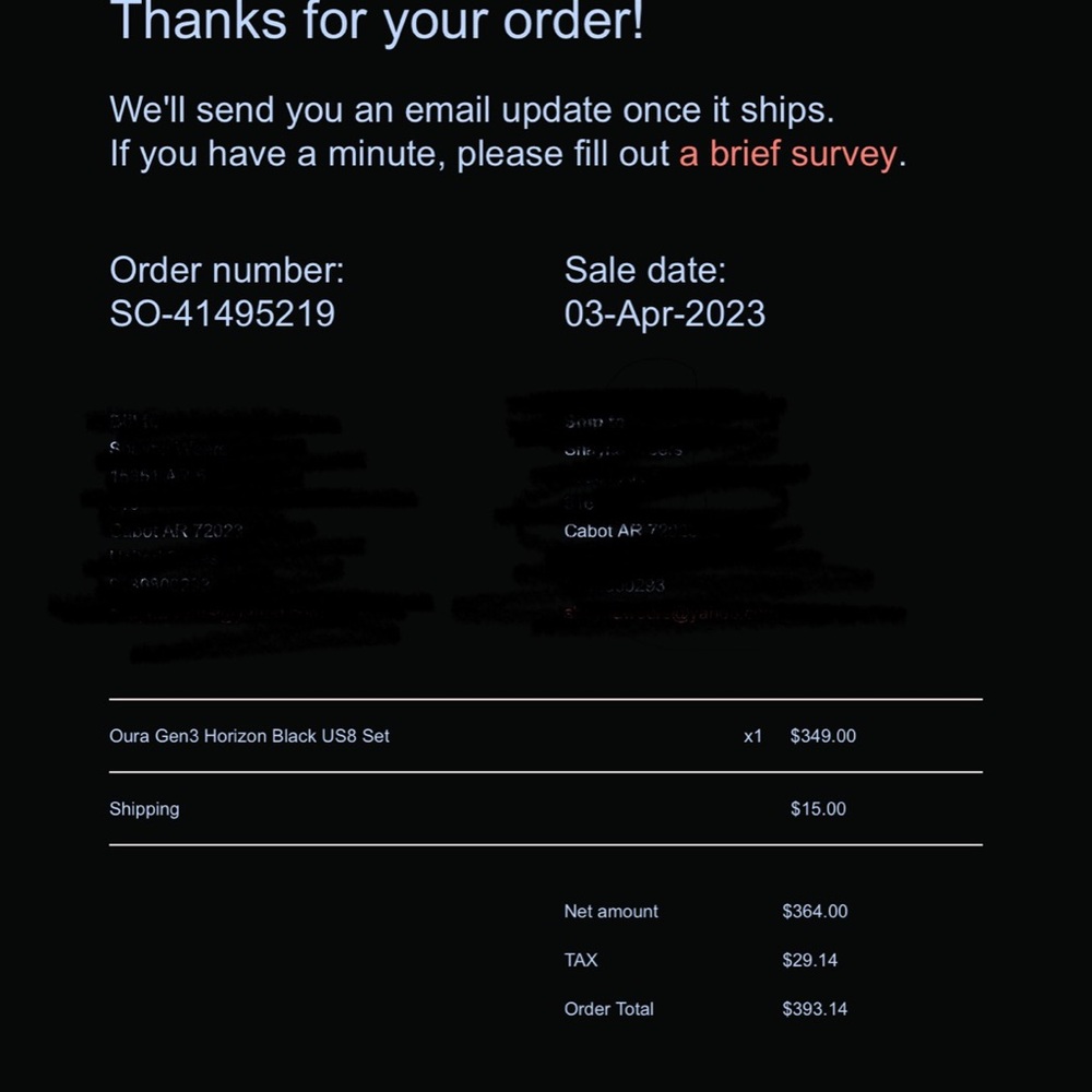 Oura Gen3 Horizon Black